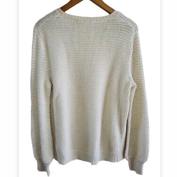 GERARD DAREL Paris Luby Texture Knit Wool Sweater In Ecru L - Picture 3 of 8